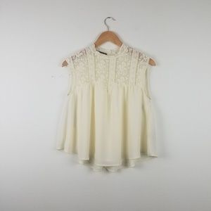 T Tahari Blouse Cream Size M NWOT